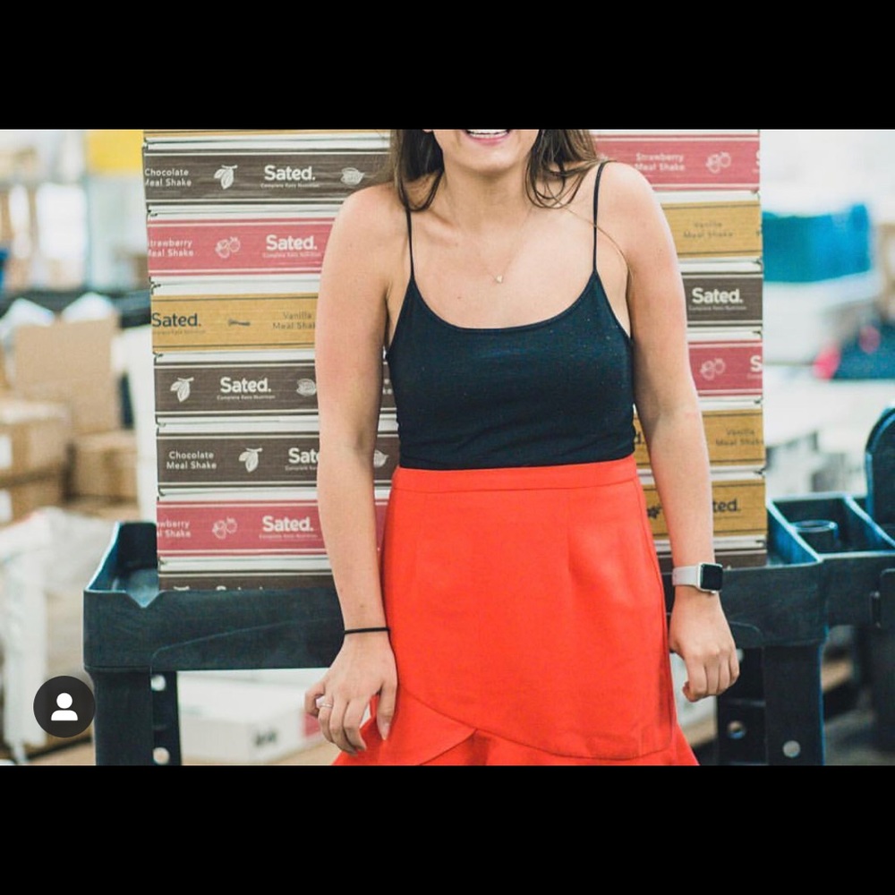 Revolve Red Ruffle Mini Skirt - Picture 2 of 3